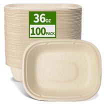 Taças descartáveis AICHEF 1L, pacote com 100 cana-de-açúcar para micro-ondas