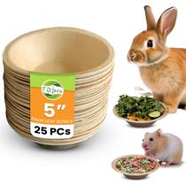 Taças descartáveis de folha de palmeira Raj para coelhos I 25 unidades tigela compostável de 5 polegadas para animais de estimação pequenos I tigelas de bambu seguras I brinquedos descartáveis para mastigar coelhos I prato de guloseimas mastigáveis para coelhos, coelhos e hamsters Taças descartáveis de folha de palmeira Raj para coelhos I 25 unidades tigela compostável de 5 polegadas para animais de estimação pequenos I tigelas de bambu seguras I brinquedos descartáveis para mastigar coelhos I prato de guloseimas mastigáveis para coelhos, coelhos e hamsters