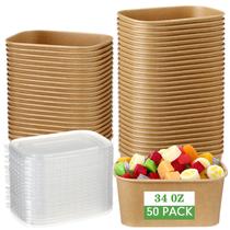 Taças descartáveis de papel Kraft Maxdot com tampas de PP 1000mL x50