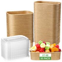 Taças descartáveis de papel Kraft Maxdot com tampas de PP 500mL x50
