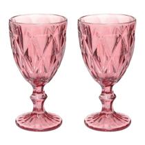 Taças Diamante Copos de Vidro Lilás Bico De Jaca 300ml - 2UN Taças Diamante Copos de Vidro Lilás Bico De Jaca 300ml - 2UN