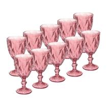 Taças Diamante Copos Vidro Lilás Bico De Jaca 300ml -10 UN Taças Diamante Copos Vidro Lilás Bico De Jaca 300ml -10 UN