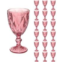Taças Diamante Copos Vidro Lilás Bico De Jaca 300ml - 18Un Taças Diamante Copos Vidro Lilás Bico De Jaca 300ml - 18Un
