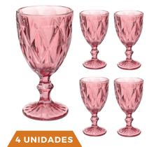 Taças Diamante Copos Vidro Lilás Bico De Jaca 300ml 4 Unidad Taças Diamante Copos Vidro Lilás Bico De Jaca 300ml 4 Unidad