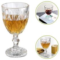Taças Diamond Borda Dourada Para Água Vinho Suco Luxuosas Premium 320ml