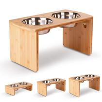 Taças elevadas para cães JOYOPAW Bamboo Raised para grandes e médias