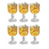 Taças Luxo Vidro Canelado 380ml - Jogo com 6 Unidades