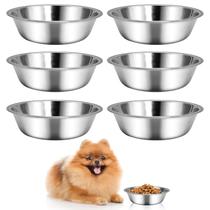 Taças para cães kathson em aço inoxidável, pacote com 6, 11 cm de diâmetro Taças para cães kathson em aço inoxidável, pacote com 6, 11 cm de diâmetro