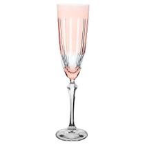 Taças para Champagne Elizabeth Lapidada Cristal Rose 200 ml C/2 Peças - Bohemia Cristal