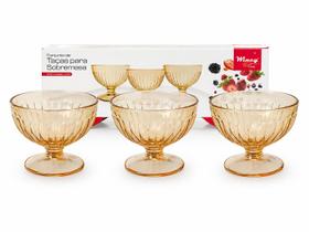 Taças para Sobremesa Athena Âmbar 260ml Kit 3 Peças Wincy Taças para Sobremesa Athena Âmbar 260ml Kit 3 Peças Wincy