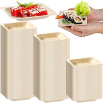 Taças quadradas descartáveis de folha de palmeira, 300 unidades para festas, hoolerry