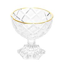 Taças Sobremesa Em Vidro Diamond Fio Ouro 170Ml - Lyor 5362