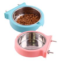 Taças suspensas de aço inoxidável Kathson Crate para animais de estimação de 11 cm