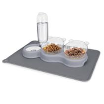 Taças triplas para gatos YECERCAN de plástico elevadas com água automática