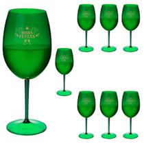 Taças Vinho Acrílico 600ml Boas Festas Taça Vinho 8pçs Taças Vinho Acrílico 600ml Boas Festas Taça Vinho 8pçs
