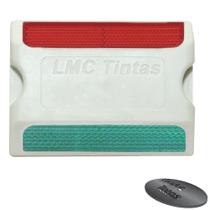 TACHA SINALIZAÇÃO - CONDUZ - BI DIRECIONAL - CORPO BRANCO E REFLETIVOS VERMELHO E VERDE - 100x79x22 MM