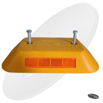 Tachão de sinalização com parabolt- CONDUZ - BI direcional corpo e refletivos amarelo- 250x150x50mm