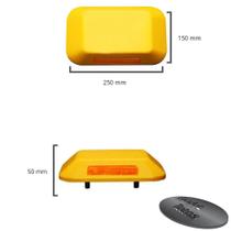 Tachão de sinalização- conduz - mono direcional corpo amarelo refletivo amarelo -250x150x50mm