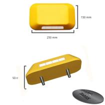 Tachão de sinalização - conduz tintas -mono direcional corpo amarelo e refletivo branco-250x150x50mm