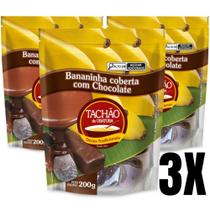 Tachão De Ubatuba Kit C/ 3 Pacotes Bananinha Bananada Coberta Com Chocolate Doce De Banana 200g Tachão De Ubatuba Kit C/ 3 Pacotes Bananinha Bananada Coberta Com Chocolate Doce De Banana 200g