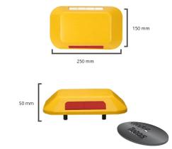 Tachão sinalização - conduz tintas - bi direcional corpo amarelo e refletivos branco e vermelho