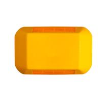 Tachão Sinalização Trânsito Refletivo Bi Direcional Olho de Gato Amarelo 25x15x5cm