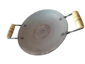 Tacho Campeiro Disco Chapa Bifeira De Aço Carbono 40 Cm Com Cabos De Madeira