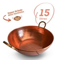 Tacho de cobre 15 Litros com alças de Bronze
