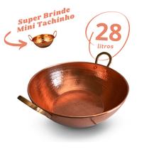 Tacho de cobre 28 Litros com alças de Bronze