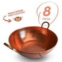 Tacho de cobre 8 Litros com alças de Bronze