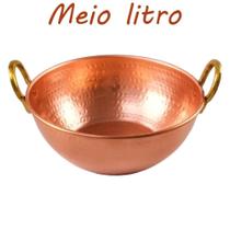 Tacho De Cobre Puro Com Alças Liga De Bronze 1/2(Meio) Litro