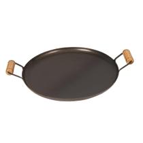 Tacho De Ferro 46cm Com Alça De Madeira E Borda Anodilar Tacho De Ferro 46cm Com Alça De Madeira E Borda Anodilar