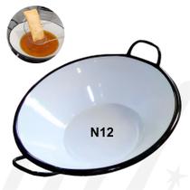 Tacho Esmaltado 12 Branco Suzan Peças - Suzan Peças Paella Batata Frita Com Alças Resistente Cozinha