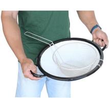 Tacho Esmaltado Fritura Peixe Salgado Pastel Com Peneira