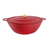Tacho para Restaurante 28cm 3,5L Alça de Alumínio Fundido Craqueado Vermelho Diviforte