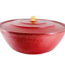 Tacho Restaurante Alça De Alumínio Fundido Craqueado 35Cm Cor Vermelho