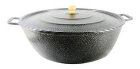 Tacho Restaurante Alça de Alumínio Fundido Craqueado Preto 32cm