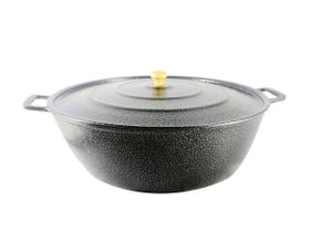 Tacho Restaurante Alça de Alumínio Fundido Craqueado Preto 50cm - DIVIFORTE