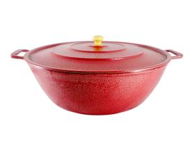 Tacho Restaurante Alça de Alumínio Fundido Craqueado Vermelho 40cm Tacho Restaurante Alça de Alumínio Fundido Craqueado Vermelho 40cm