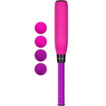 Taco de beisebol de espuma CeleMoon 56 cm com 6 bolas macias para crianças rosa Taco de beisebol de espuma CeleMoon 56 cm com 6 bolas macias para crianças rosa