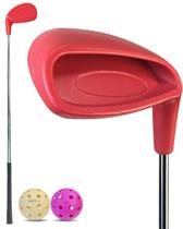 Taco de golfe KOFULL com taco de tamanho grande, cabeça de plástico para jogo de golfe com baldes, conjunto de golfe com bolas, taco de aço para quintal, para adultos ao ar livre, bolas de espuma de plástico Hit Taco de golfe KOFULL com taco de tamanho grande, cabeça de plástico para jogo de golfe com baldes, conjunto de golfe com bolas, taco de aço para quintal, para adultos ao ar livre, bolas de espuma de plástico Hit