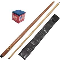 Taco De Sinuca Bilhar Marchetado De Rosca mais Capa Giz Master