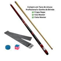 Taco de Sinuca/Bilhar Profissional Rosca Desmontável 1/2 Atlhético Paranaense com Capa/Giz e Sola