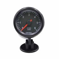 Tacômetro de 2” 52MM para Diesel com Luz Branca, Medidor Elétrico de 0-6000 RPM, 12V