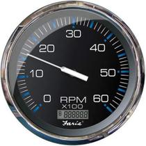 Tacômetro Faria Chesapeake Preto 5 com horímetro digital 6000 RPM Tacômetro Faria Chesapeake Preto 5 com horímetro digital 6000 RPM