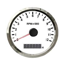 Tacômetro Universal De 85mm 0-12000RPM Com Horímetro 12V 24V Com Luz De Fundo Vermelha E Amarela