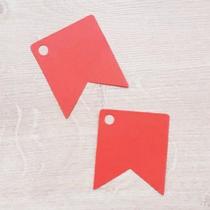 Tag Bandeirinha Festa Junina Vermelho - 4,5 X 5,5 cm - 10 Unidades - Rizzo