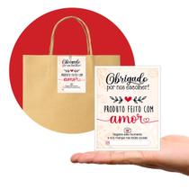 Tag Cartão de Agradecimento Pacote com 100 Peças Tam. 7,5 x 10,5 cm Tag Cartão de Agradecimento Pacote com 100 Peças Tam. 7,5 x 10,5 cm