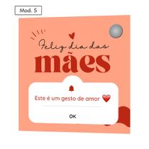 Tag com Furo Presente Lembrança Mãe com 50 uni