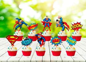 Tag de Cupcake Superman 20 Tags Super homem